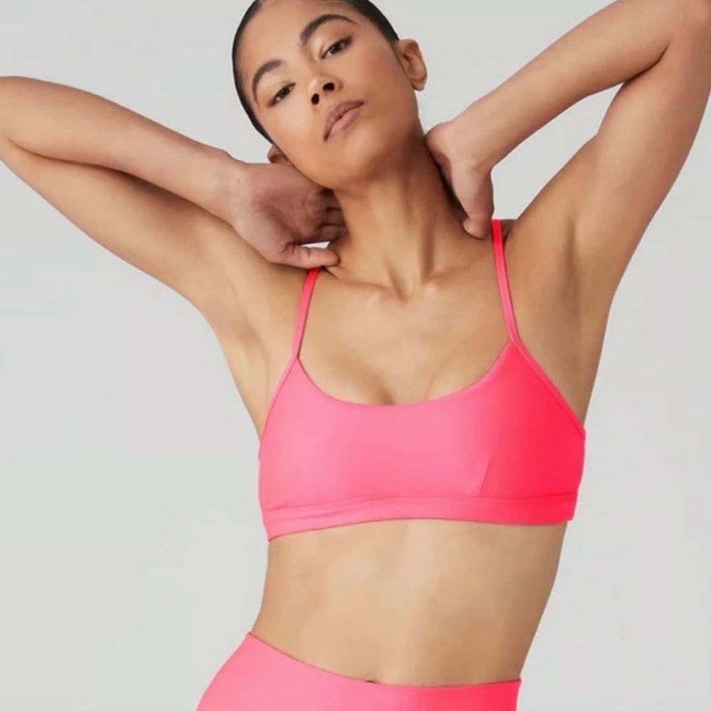ALO Yoga Neon Pink Sports Bra